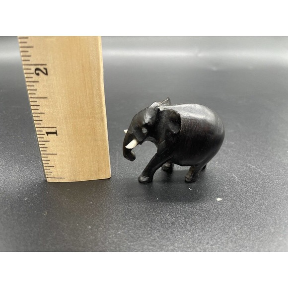 Hand Carved Wooden Elephant Family Mama And Babies Set Of 3 Vintage Elephants - Picture 15 of 15